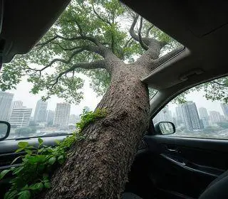 árvore desaba carro Araraquara