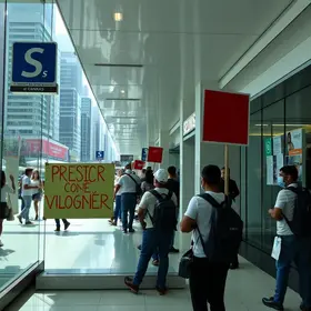 bancários em greve