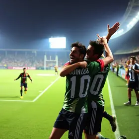 Juninho celebra gol coletivo